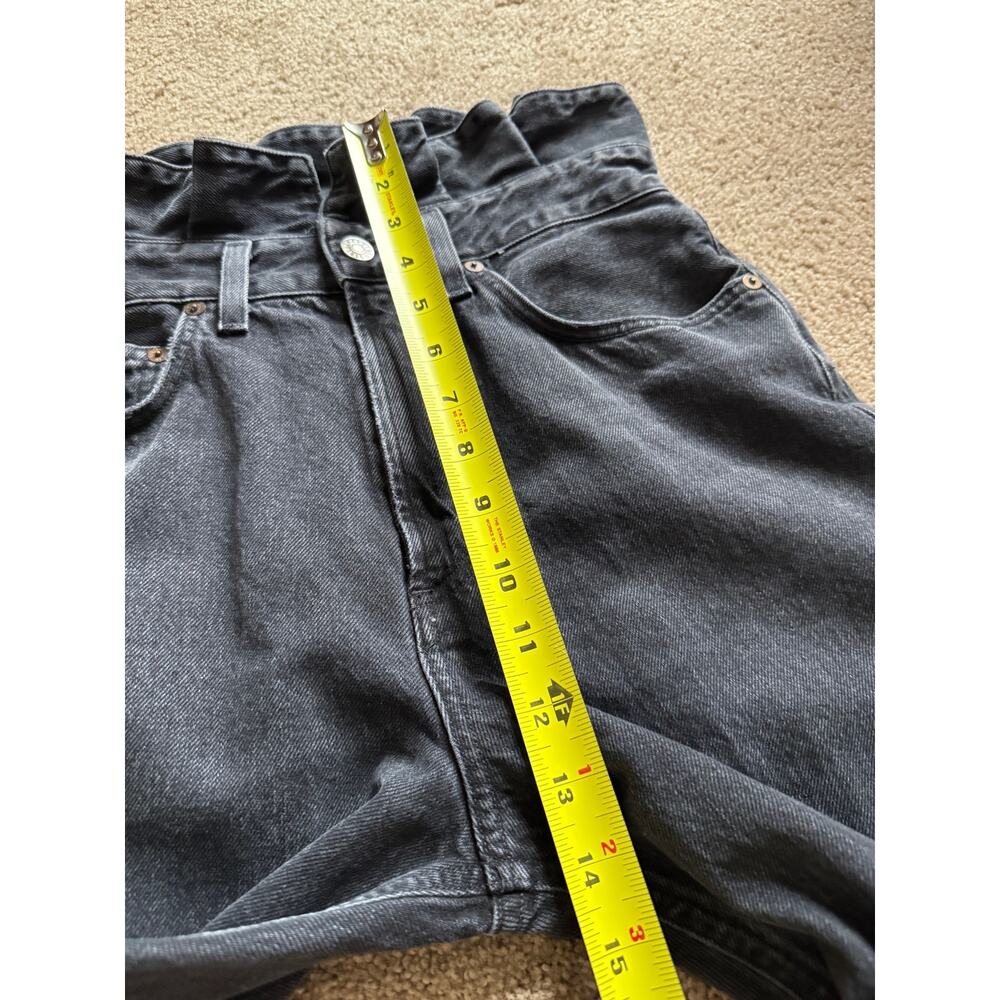 Agolde Black Jeans Straight Leg High Rise Denim Lettuce Waistband Cotton Basics - Picture 8 of 8